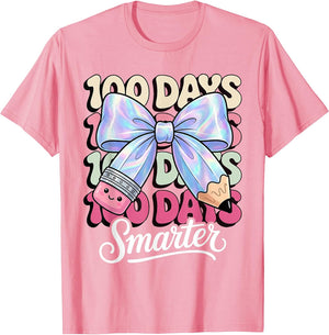 Cute 100 Days Smarter School Teacher Girls Kids Coquette Bow