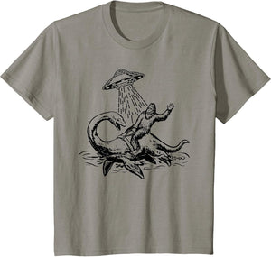 Bigfoot Riding Loch Ness Monster Funny Sasquatch Nessie