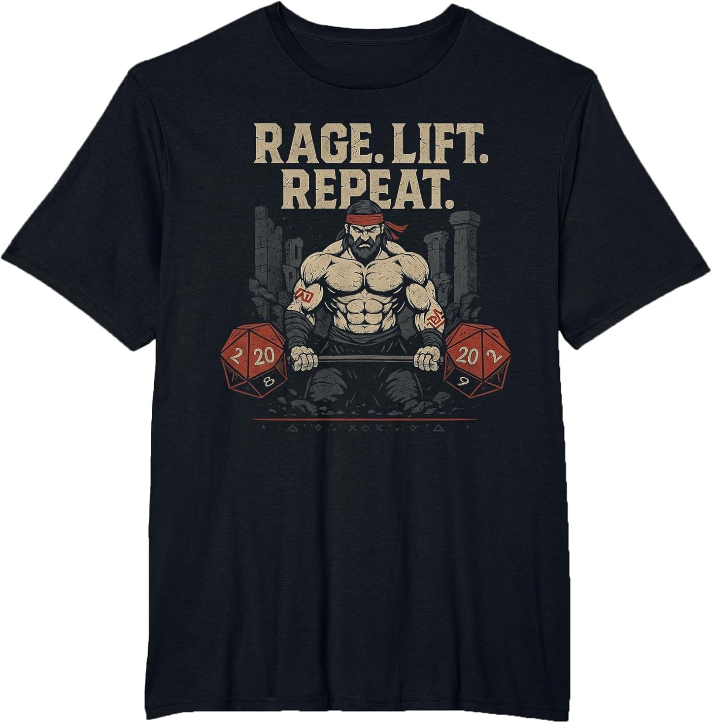 Barbarian Powerlifting D20 Nerd Gym Fitness Training RPG