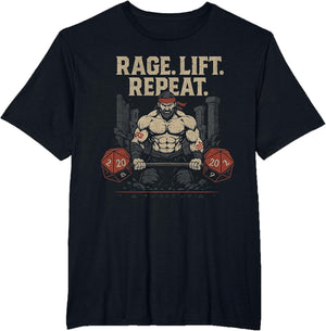 Barbarian Powerlifting D20 Nerd Gym Fitness Training RPG