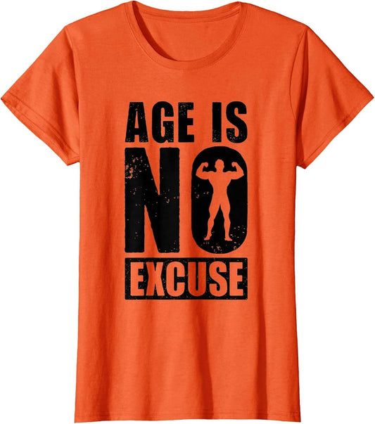 Age is No Excuse Funny Old Age Gym Lover Fitness Workout