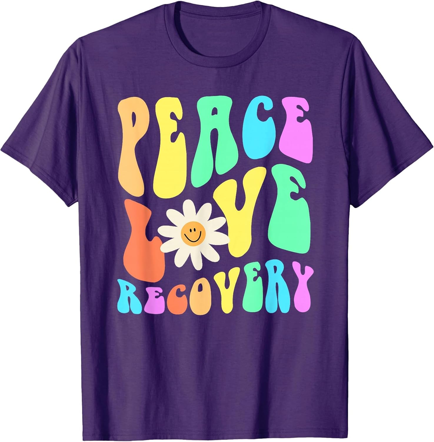 Groovy Peace Love Recovery Celebrate Sober I'm Clean AA NA
