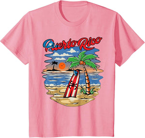 Puerto Rico Beach Puerto Rican Flag Retro Vintage 70s Sunset