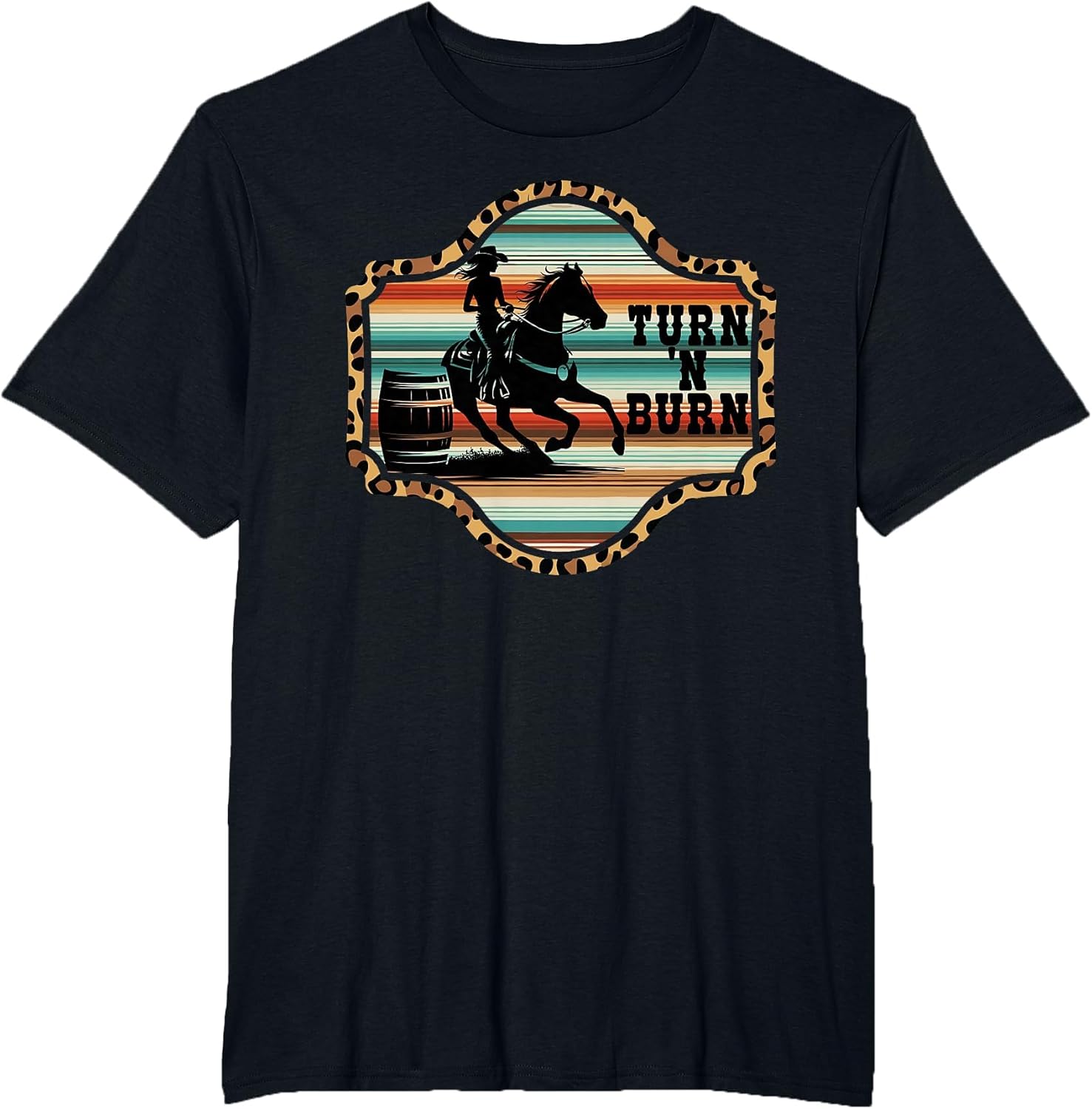 Barrel Racing Rodeo Cowboy Serape Mexico Horse Turn 'n Burn