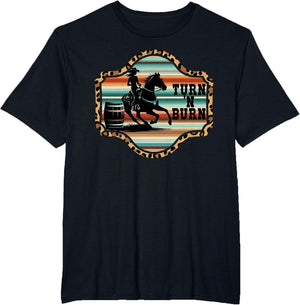 Barrel Racing Rodeo Cowboy Serape Mexico Horse Turn 'n Burn