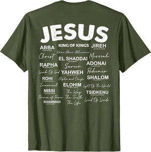 Jesus is King Names of God Hebrew Jesus Christian (On Back)