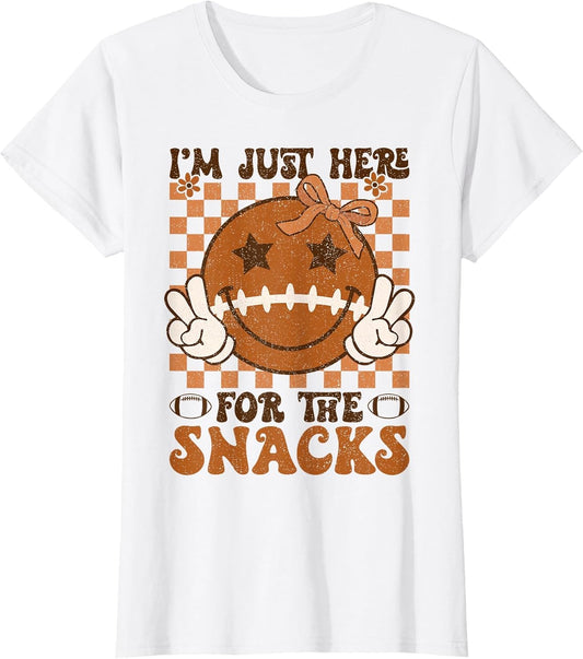 I'm Just Here for The Snacks Football Retro Game Day Girls