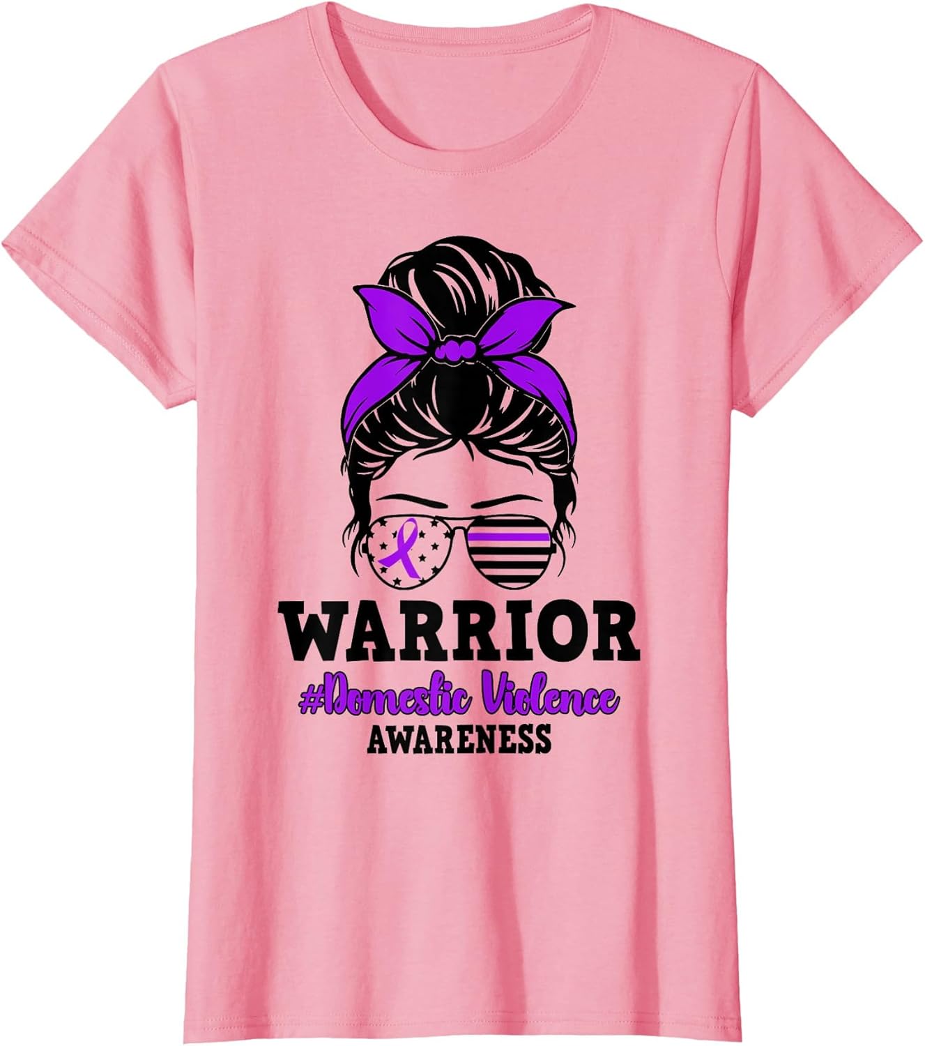 Domestic Violence Warrior Ribbon Purple Warrior Messy Bun