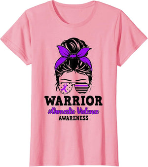 Domestic Violence Warrior Ribbon Purple Warrior Messy Bun