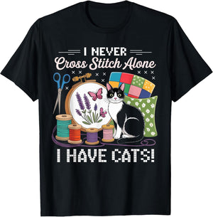 Never Cross Stitch Alone Cat Stitcher Quilt Cross Stitch