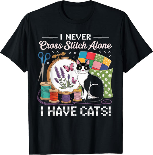 Never Cross Stitch Alone Cat Stitcher Quilt Cross Stitch