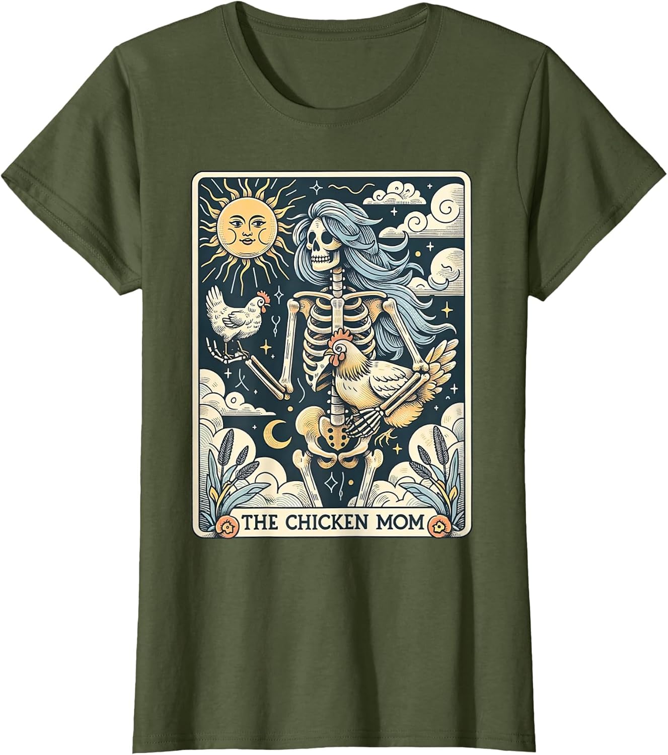 Skeleton Tarot Card Chicken Mom Farm Animal Farmer Women