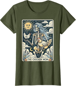 Skeleton Tarot Card Chicken Mom Farm Animal Farmer Women