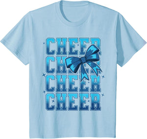 Coquette Cheer Bow Cheerleading Team Spirit Sport Blue