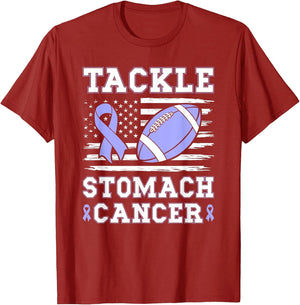 Tackle Stomach Cancer US Flag Periwinkle Ribbon Football