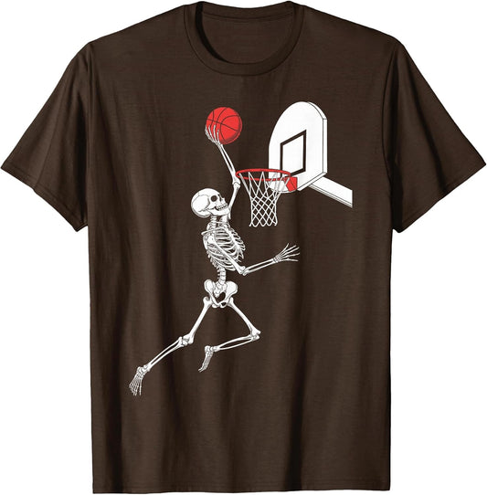 Funny Skeleton Playing Basketball Lovers Spooky Halloween