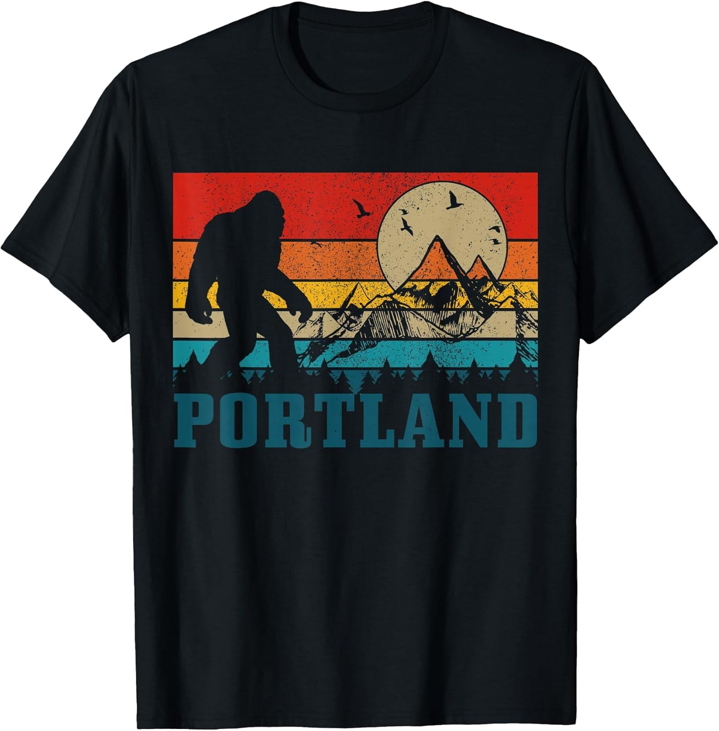 Portland Oregon Bigfoot Vintage Mountain Pride Hiking Hunter
