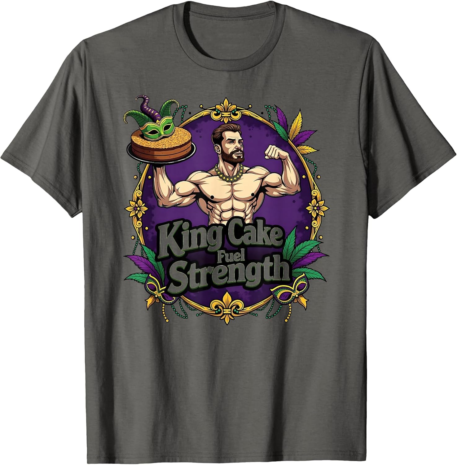 King Cake Fuel Strength Mardi Gras Design