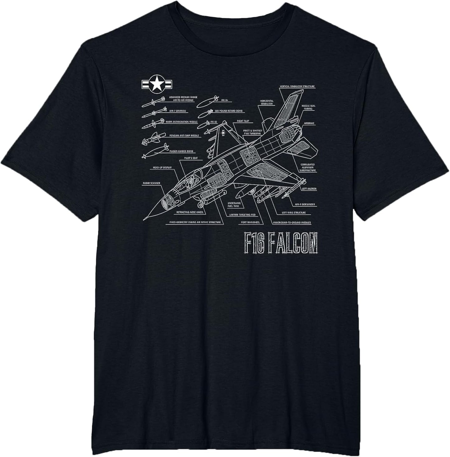 American Airforce Aircraft Fighter F16 Falcon Blueprint