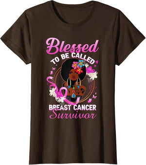 African American Breast Cancer Shirt Women Blessed Survivor