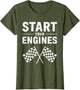 Start Your Engines Shirt Checkered Flag Men Women Racing Day