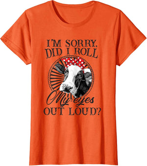 I'm Sorry Did I Roll My Eyes Out Loud Funny Cow Bandana