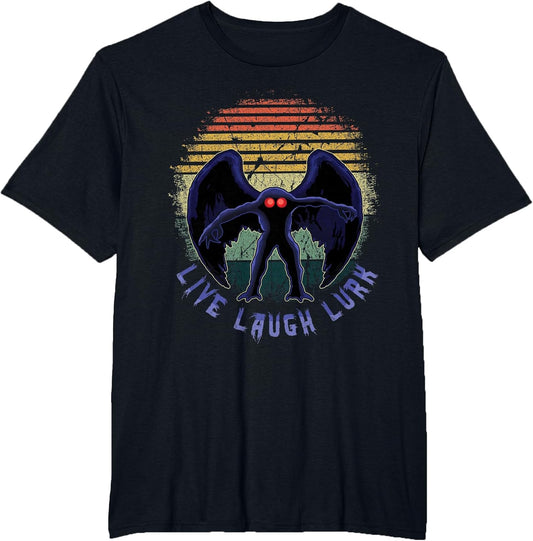 Monster Vintage Moth Man Laugh Live Lurk Halloween Cryptid