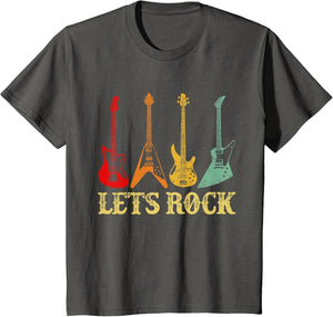 Vintage Retro Lets Rock Rock n Roll Guitar