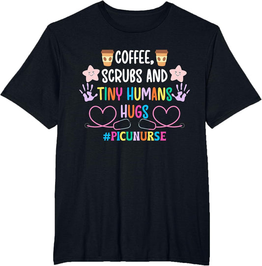 Coffee Scrubs Tiny Humans PICU Nurse Pediatric ICU Nurse