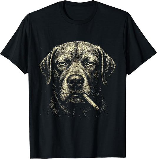 Cigarette Funny Smoking Dog Labrador Meme Stupid for Dad