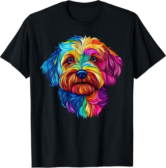 Colorful Maltipoo Face Cute Dog Lover Men Women Black