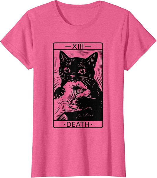 Black Cat Tarot Card Shirt, Funny Witchy Halloween Meme