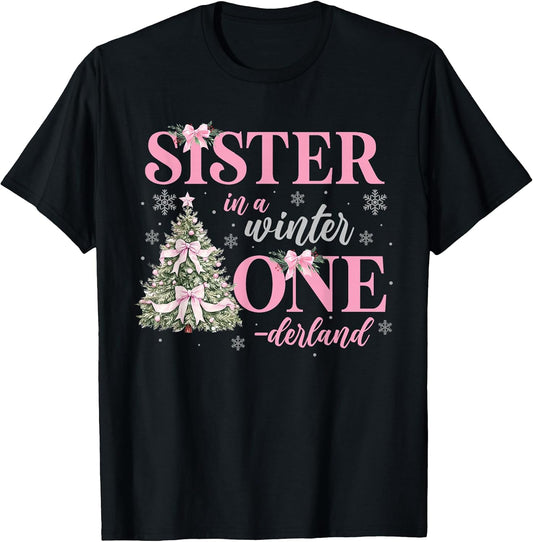 Sister in a Winter Onederland Birthday Girl Christmas Tree