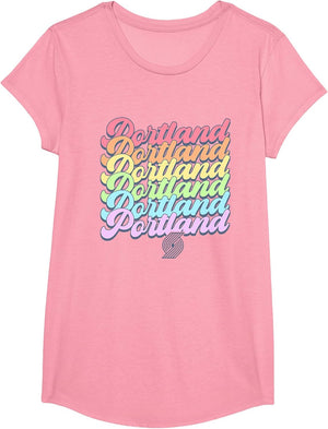 NBA Portland Trail Blazers Pastel Rainbow Pride Stack
