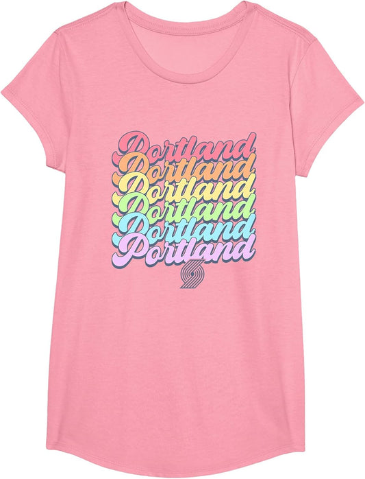 NBA Portland Trail Blazers Pastel Rainbow Pride Stack