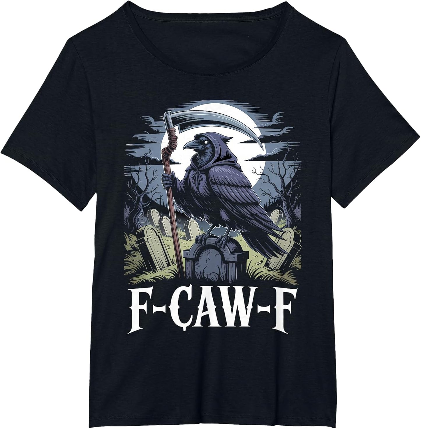 Gothic Grim Reaper Raven on Coffin Dark F-Caw-F Black Crow