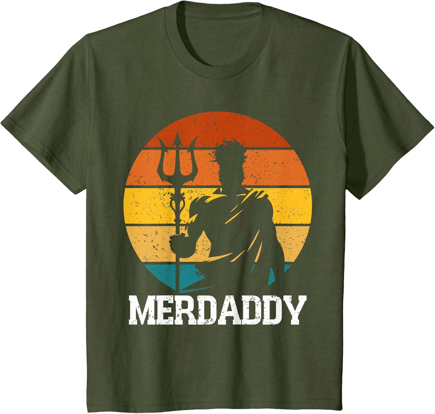 Retro Merdaddy Security Merman Mermaid Merdad Father's Day