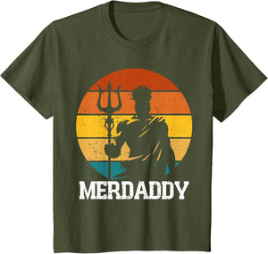 Retro Merdaddy Security Merman Mermaid Merdad Father's Day