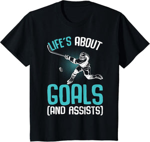 Life´s About Goals Hockey Player Ice Hockey Youth Kids Boys