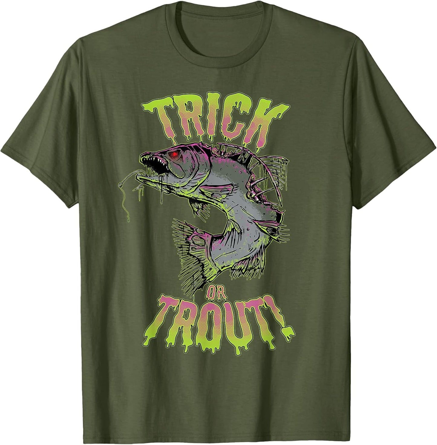 Funny Halloween Trout Fishing & Angling Trick or Trout