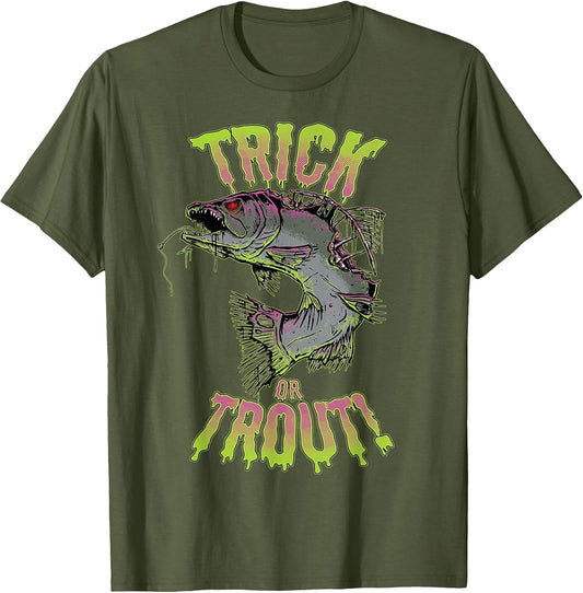 Funny Halloween Trout Fishing & Angling Trick or Trout