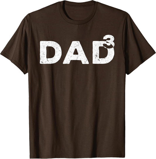 Dad Cubed Shirt Men Dad of Three Fathers Day