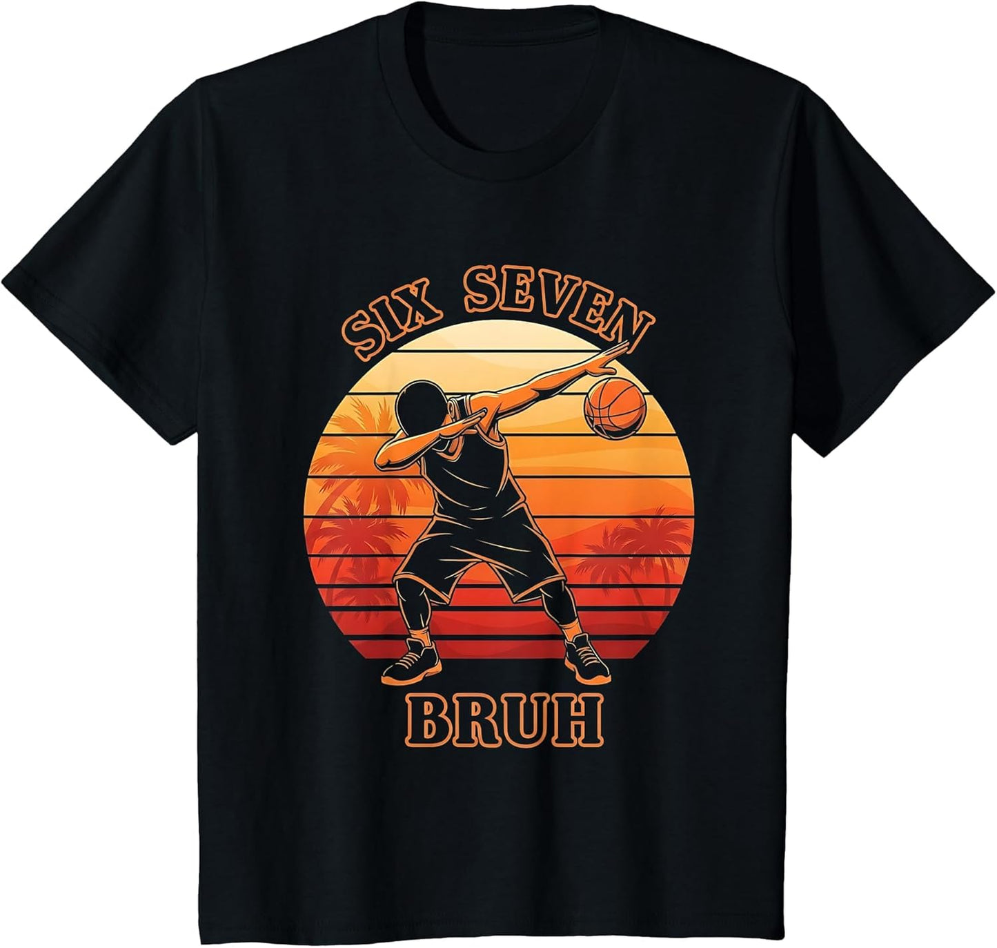 Dabbing Basketball Ball 67 Meme Bruh Funny Boys Sports Retro