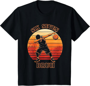 Dabbing Basketball Ball 67 Meme Bruh Funny Boys Sports Retro