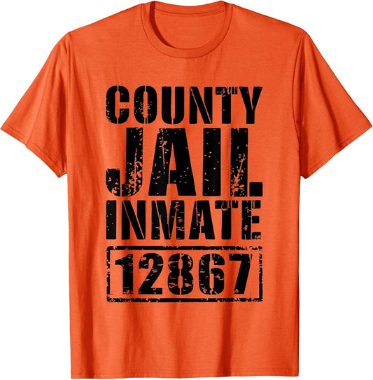 County Jail Inmate Shirt Men Women Kids Prisoner Costume