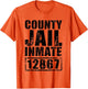 County Jail Inmate Shirt Men Women Kids Prisoner Costume