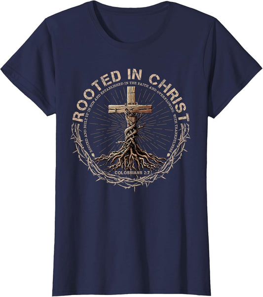 Rooted in Christ Shirt, Jesus Shirts, Christian Cross