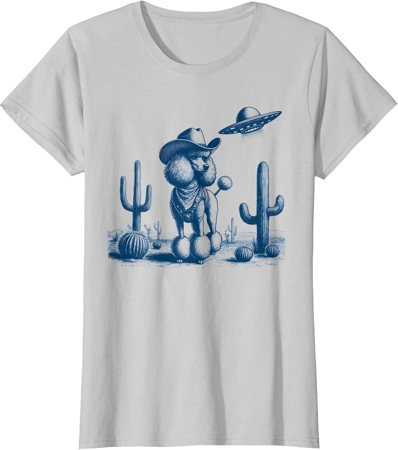 Funny Vintage Cowboy Poodle Dog UFO Desert Western Design