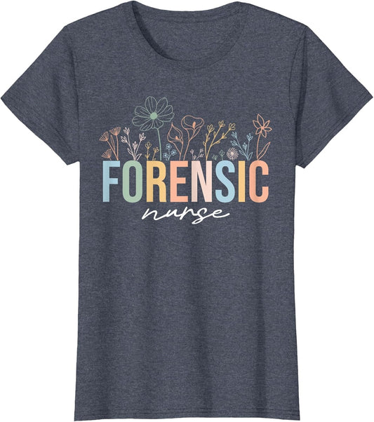Retro Floral Forensic Nurse Wildflower Forensic Psychology