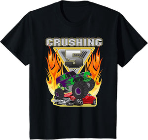 Monster Truck Crushing Being 5 Five Years Old 5th Birthday